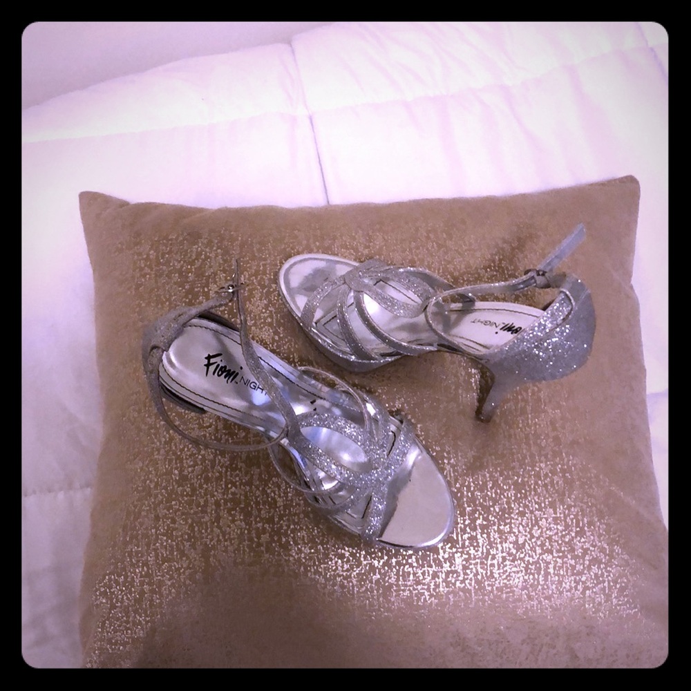 Silver strappy shoes